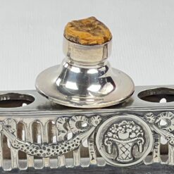 Sidabruoto metalo stovo ir 6 vnt. kamščių komplektas 5x24x16,5 cm