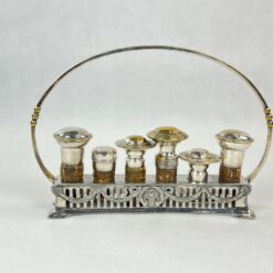 Sidabruoto metalo stovo ir 6 vnt. kamščių komplektas 5x24x16,5 cm