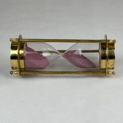 Žalvarinis 5 min smėlio laikrodis su kompasu 7x7x17 cm