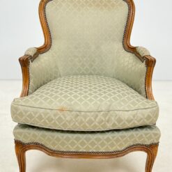 Riešutmedžio rėmo fotelis su gobelenu 80x68x93 cm, 43 cm