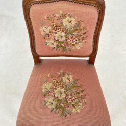Ąžuolinio rėmo kėdė su austu gėlių raštų gobelenu 45x48x89 cm, 47 cm
