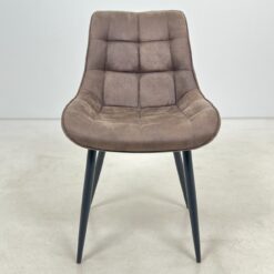 Moderni juodo metalinio rėmo kėdė su dirbtine zomša 58x54x86 cm, 49 cm