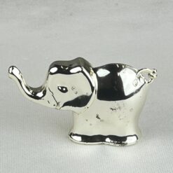 Sidabruoto metalo dramblio statula 2,5x9x5,5 cm