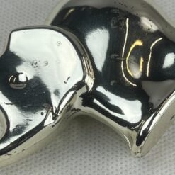 Sidabruoto metalo dramblio statula 2,5x9x5,5 cm