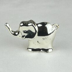 Sidabruoto metalo dramblio statula 2,5x9x5,5 cm