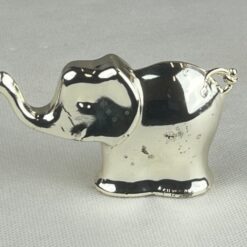 Sidabruoto metalo dramblio statula 2,5x9x5,5 cm