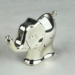 Sidabruoto metalo dramblio statula 2,5x9x5,5 cm