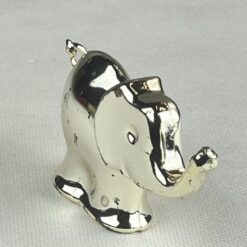 Sidabruoto metalo dramblio statula 2,5x9x5,5 cm