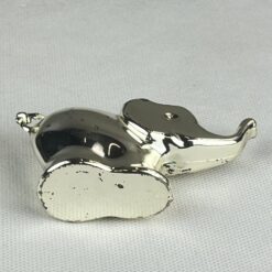 Sidabruoto metalo dramblio statula 2,5x9x5,5 cm