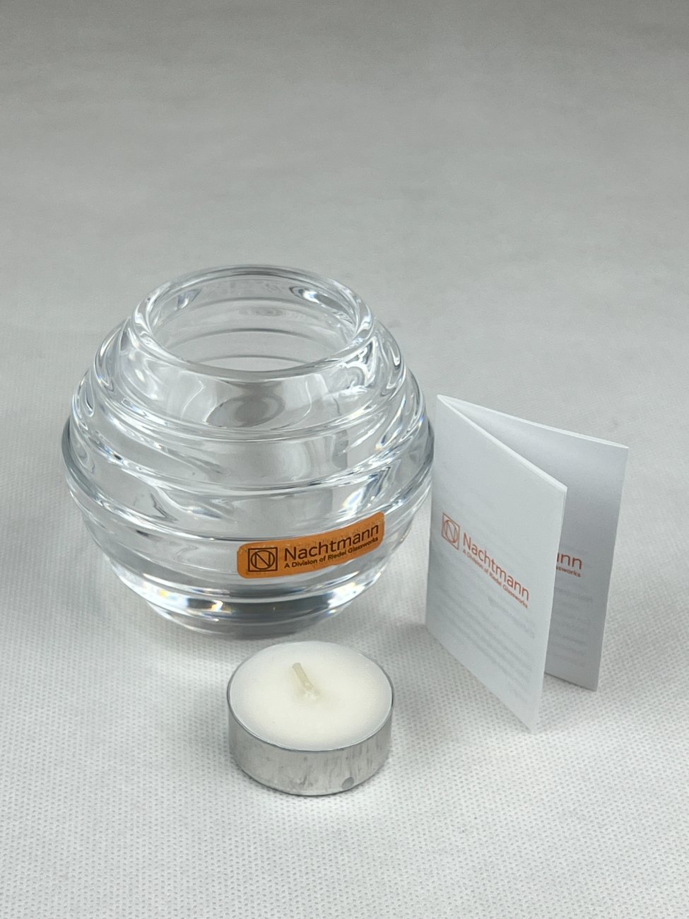 HN0120-zvakides-2 Krištolinė “Nachtmann” žvakidė originalioje dėžutėje 10x10x8,5 cm
