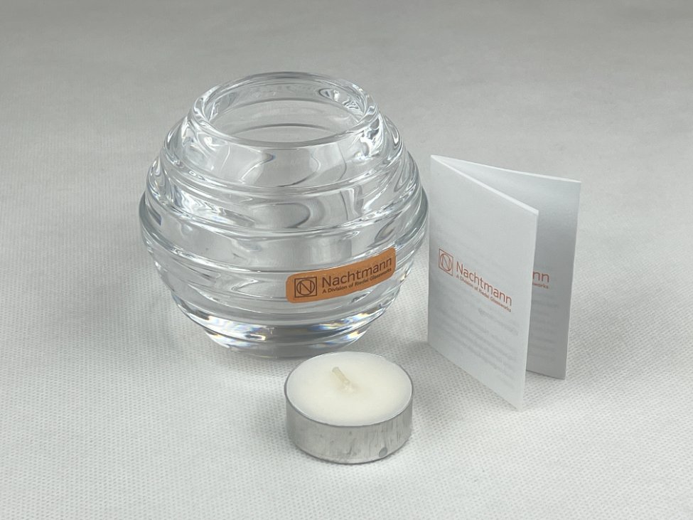 HN0120-zvakides-3 Krištolinė “Nachtmann” žvakidė originalioje dėžutėje 10x10x8,5 cm