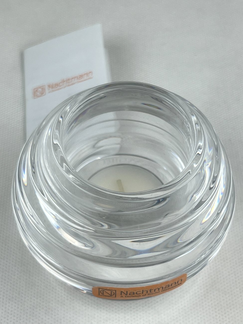 HN0120-zvakides-4 Krištolinė “Nachtmann” žvakidė originalioje dėžutėje 10x10x8,5 cm