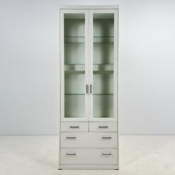 Baltos spalvos medžio plokštės bufetas 36x72x194 cm