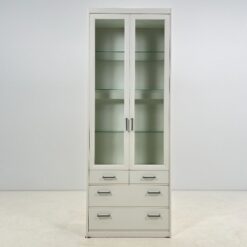 Baltos spalvos medžio plokštės bufetas 36x72x194 cm