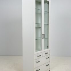 Baltos spalvos medžio plokštės bufetas 36x72x194 cm