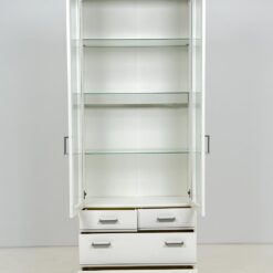 Baltos spalvos medžio plokštės bufetas 36x72x194 cm