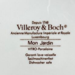 Porcelianinis “Villeroy Boch” serijos “Mon Jardin” puodelis 180 ml 7,5×9,5×7 cm su lėkštute 15x15x2 cm 2 vnt. komplektas