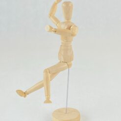 Medinė statula ant postamento – dailininko manekenas 5,5x6x23 cm