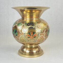 Žalvarinė spalvotais raštais marginta vaza 23x23x27,5 cm