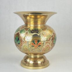 Žalvarinė spalvotais raštais marginta vaza 23x23x27,5 cm