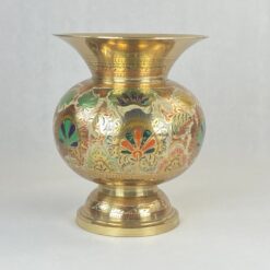 Žalvarinė spalvotais raštais marginta vaza 23x23x27,5 cm