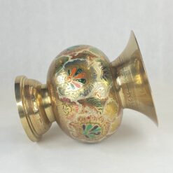 Žalvarinė spalvotais raštais marginta vaza 23x23x27,5 cm