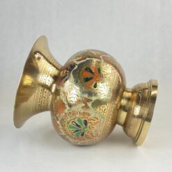 Žalvarinė spalvotais raštais marginta vaza 23x23x27,5 cm