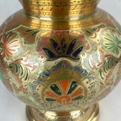 Žalvarinė spalvotais raštais marginta vaza 23x23x27,5 cm