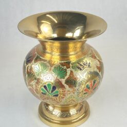 Žalvarinė spalvotais raštais marginta vaza 23x23x27,5 cm