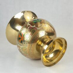 Žalvarinė spalvotais raštais marginta vaza 23x23x27,5 cm