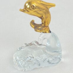 Stiklinė statulėlė “Delfinas ant bangos” 5x3x7 cm