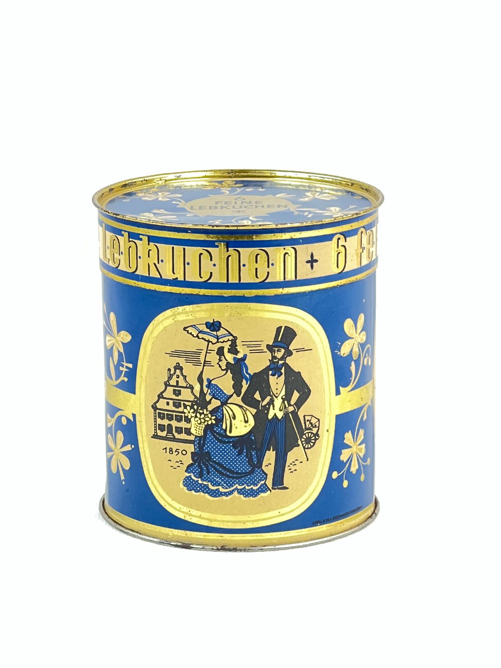 HN0283-dezutes-1 Vintažinė skardinė sausainių dėžutė “Lebkuchen” 10,5×10,5×12 cm