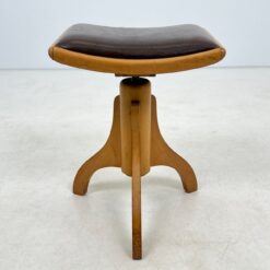 Medinio rėmo reguliuojamo aukščio pianino kėdė su eko oda 44x44x49(+16) cm