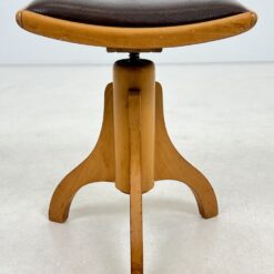 Medinio rėmo reguliuojamo aukščio pianino kėdė su eko oda 44x44x49(+16) cm