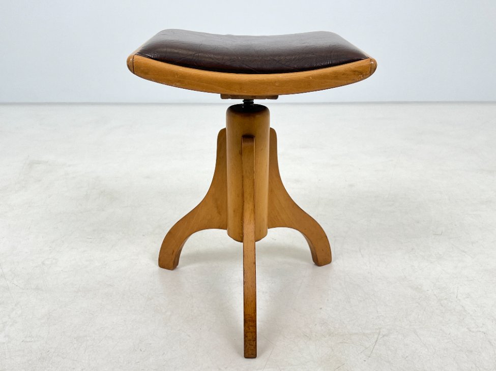 HN0301-kedes-2 Medinio rėmo reguliuojamo aukščio pianino kėdė su eko oda 44x44x49(+16) cm