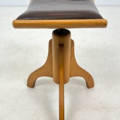 Medinio rėmo reguliuojamo aukščio pianino kėdė su eko oda 44x44x49(+16) cm