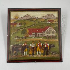 “Fisba Stoffels” įstiklinta skarelė su piemenimis ir jaučiais 1×30,5×30,5 cm