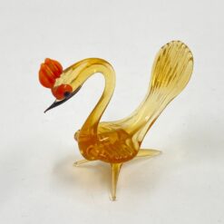 Spalvoto stiklo paukščio statulėlė 2,5x6x5,5 cm