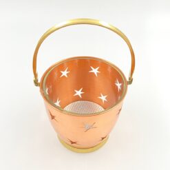 Vario ir žalvario žvakidė "Kibirėlis" su stikliniu įdėklu 12,5x14x13 cm