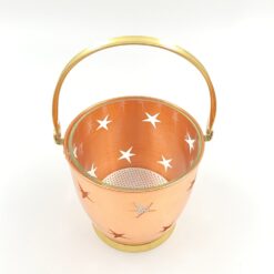 Vario ir žalvario žvakidė “Kibirėlis” su stikliniu įdėklu 12,5x14x13 cm