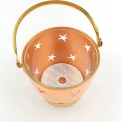 Vario ir žalvario žvakidė “Kibirėlis” su stikliniu įdėklu 12,5x14x13 cm