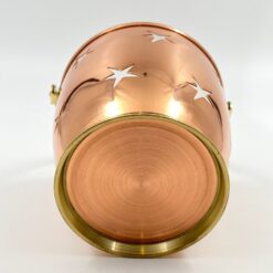 Vario ir žalvario žvakidė “Kibirėlis” su stikliniu įdėklu 12,5x14x13 cm