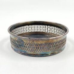 Sidabruoto metalo indas plastikiniu dugnu 13,5×13,5×4 cm