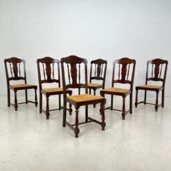 Ąžuolinės kėdės su vytelėmis 6 vnt. komplektas 43x47x103 cm, 46 cm