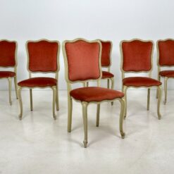 Provanso stiliaus kėdės su veliūru 6 vnt. komplektas 55x48x99 cm, 49 cm