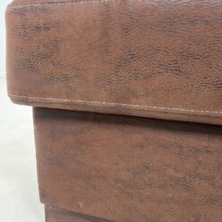 Dvivietis dirbtinės zomšos prieškambario pufas – skrynia 63x122x49 cm