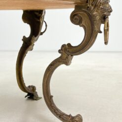 Žalvarinio rėmo staliukas su onikso stalviršiumi 82x82x48 cm