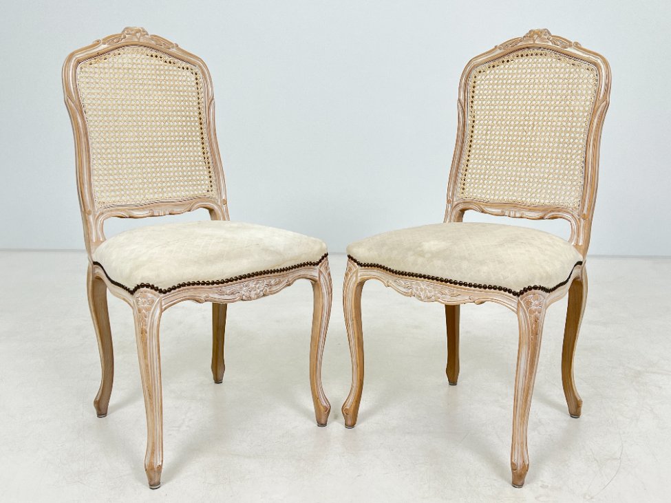 DM0156-kedes-2 Medinės kėdės su gobelenu ir ratanu 2 vnt. komplektas 47x50x99 cm, 48 cm