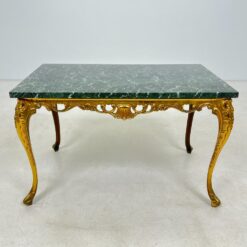 Stačiakampis žalvario rėmo staliukas akmeniniu stalviršiumi 50,5x81x49,5 cm