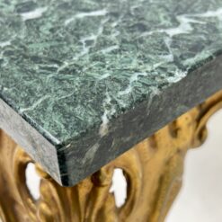 Stačiakampis žalvario rėmo staliukas akmeniniu stalviršiumi 50,5x81x49,5 cm